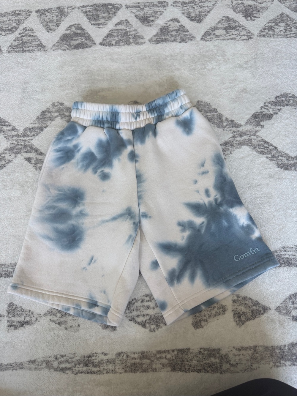 Kids Tie-Dye Comfrt Shorts - Blue and White